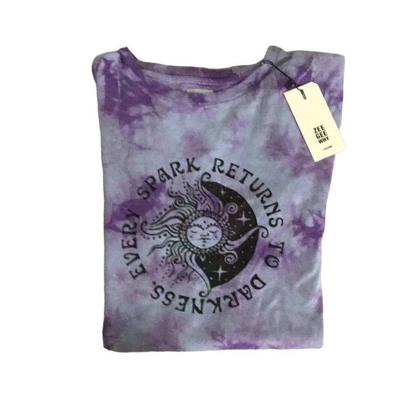 ZGY Denim Tee Dress Spark In Purple Tie Dye NWT - Picture 5 of 8